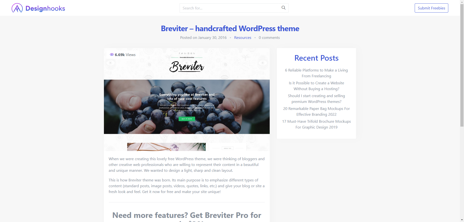 Breviter - Clean Blog Template