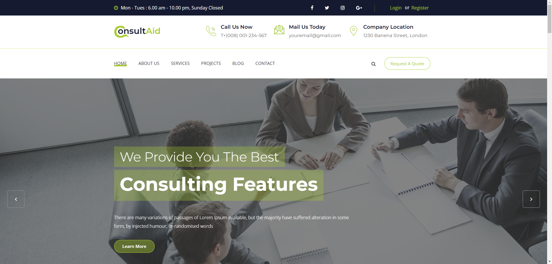 ConsultAid - Consulting HTML Template